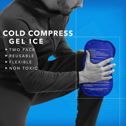 3-Pack Reusable Hot and Cold Gel Ice Pack Set for elbows, ankles, back, and shoulders, with adjustable straps
