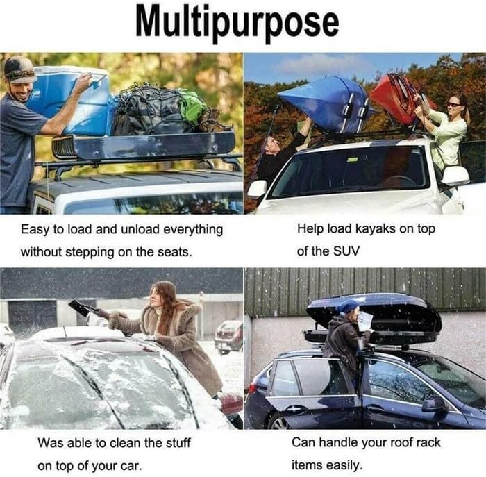 Car Door Step with Roof Rack Mount – Heavy Duty 400lb Capacity, Anti-Slip Foldable Aluminum Step for Cars, Trucks & SUVs – Easy Access for Roof Rack, Kayaks, Bikes – Universal Fit, Compact Storage