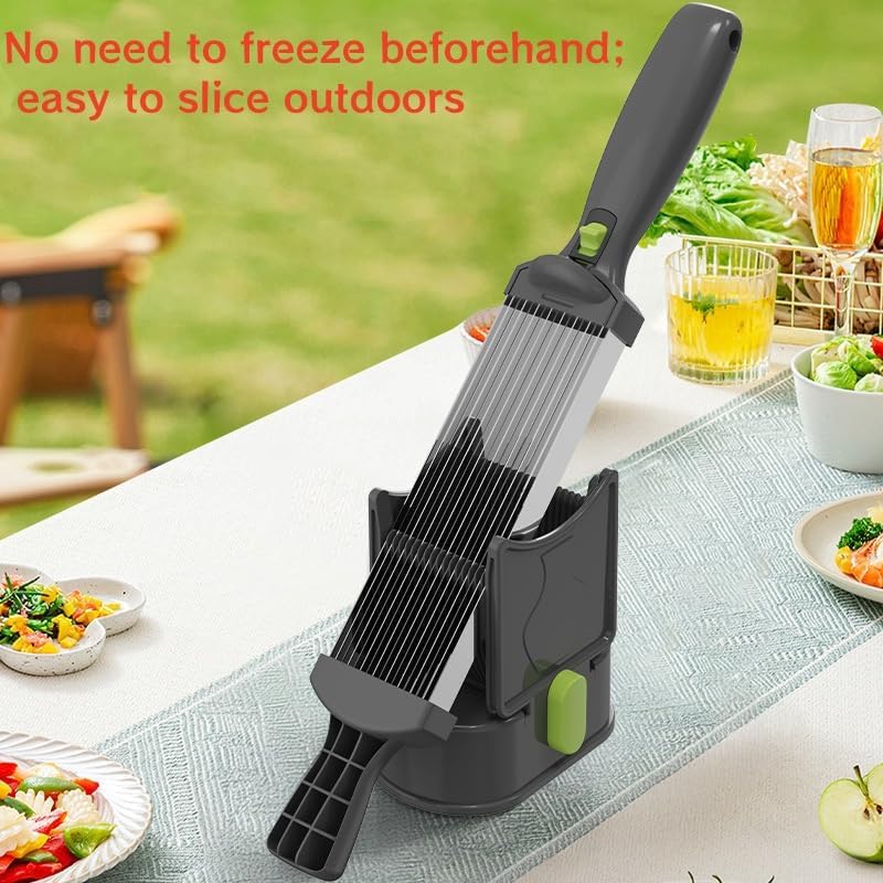 Multifunctional Fresh Meat Cutter Chopper Kitchen Home Slicer Julienne Dicer Mincer Easy to Clean Vegetable Fruit Cutting Tool (with Storage Container & Safety Lid)