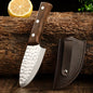 Small wooden handled meat cleaver, Stainless Steel Outdoor Camping Chef's Knife, Ideal for cooking and camping, kitchen knife, fishing gear.