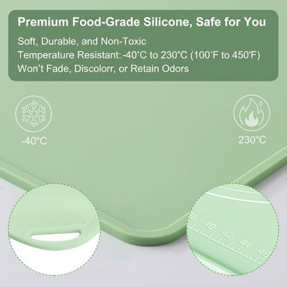 Silicone Baking Mat, 28" x 20", Extra Thick Non Slip Pastry Mat with Measurements, Food Grade Dough Rolling Mat with Raised Edge and Scraper for Bread Pizza