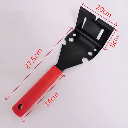 Trim Puller Tool, Multi-Function Pry Bar Nail Puller with 90 Degree Angled Scraper Blade & Hex Wrench Slots, Red & Black High Carbon Steel, for Baseboard Molding Tile Floor Removal DIYers Builders