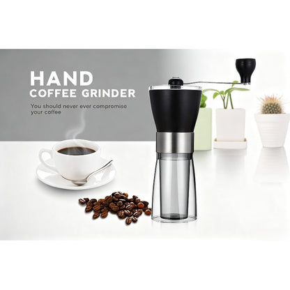 Manual Coffee Grinder Glass Portable Outdoor Coffee Machine Ceramic Grinding Core Pepper Grain Mill Coffeeware for Kitchen (1PCS)