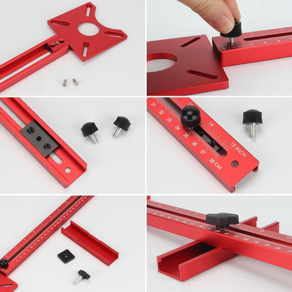 4 in 1 Aluminum Alloy Router Milling Groove Bracket | Router Circle Cutting Jig Multifunctional Cabinet Hardware Jig and Router Guide, Adjustable Router Jig Tool for Woodworking