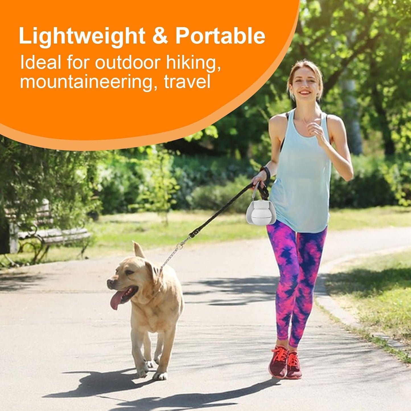 Dog Water Bottle, Portable Water Bowl for Dog, Collapsible Food Grade Silicone, Travel Pet Water Bottle for Outdoor Walking, Hiking, Camping, Gray