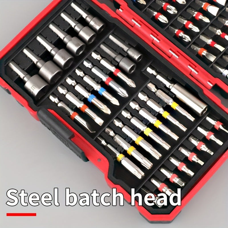 83-Piece Screwdriver Bit Set - Metal Drill Bits for Electric and Manual Screwdrivers, Phillips/Flat/Square Heads, Compatible with Computers, Smartphones, and Laptops