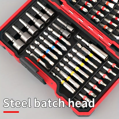 83-Piece Screwdriver Bit Set - Metal Drill Bits for Electric and Manual Screwdrivers, Phillips/Flat/Square Heads, Compatible with Computers, Smartphones, and Laptops