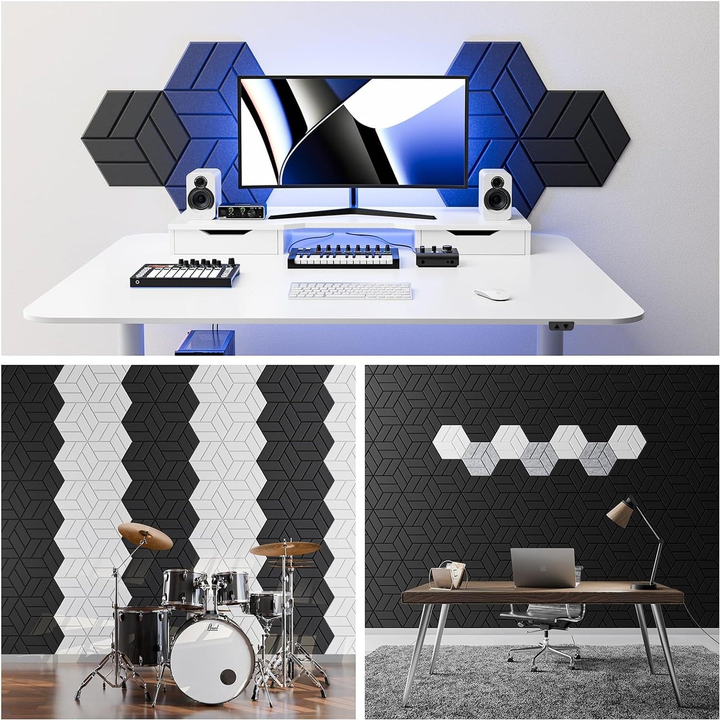 12 Pack Sound Proof Foam Panels |12"X 10"X 0.4" Sound Proof Foam Panels for Walls, High Density Sound Dampening Panels for Home Studio