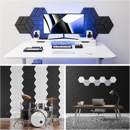 12 Pack Sound Proof Foam Panels |12"X 10"X 0.4" Sound Proof Foam Panels for Walls, High Density Sound Dampening Panels for Home Studio