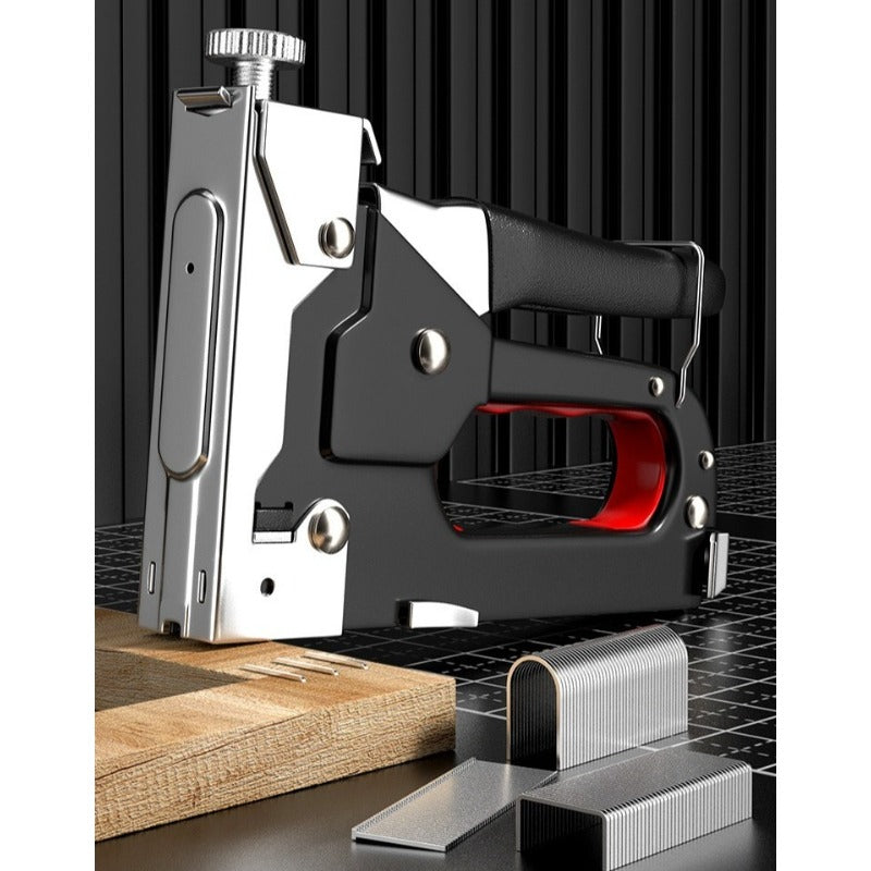 Adjustable Staple Gun,Manual Nailer with 800 Counts Staples,Upholstery Stapler Nail Gun for Fixing Material,Decoration,Carpentry,Furniture,Doors and Windows