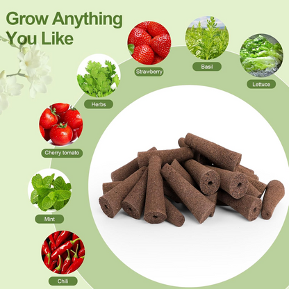 Seed Pod Kit, 121Pcs Set (30 Sponges, 30 Baskets, 30 Domes, 30 Labels, 1 Tweezer) 9.8"*5.3"*2.0" Universal Replacement, Clear Plastic & Peat, for Indoor Hydroponic Growing System Herbs Gardeners