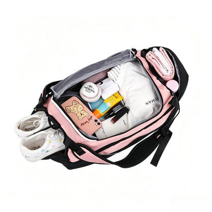 Travel Backpack for WomenLarge Capacity Travel Bag- Versatile Gym And Business Trip Luggage with Shoe Pouch Casual Daypack for Weekender Business Hiking, Pink