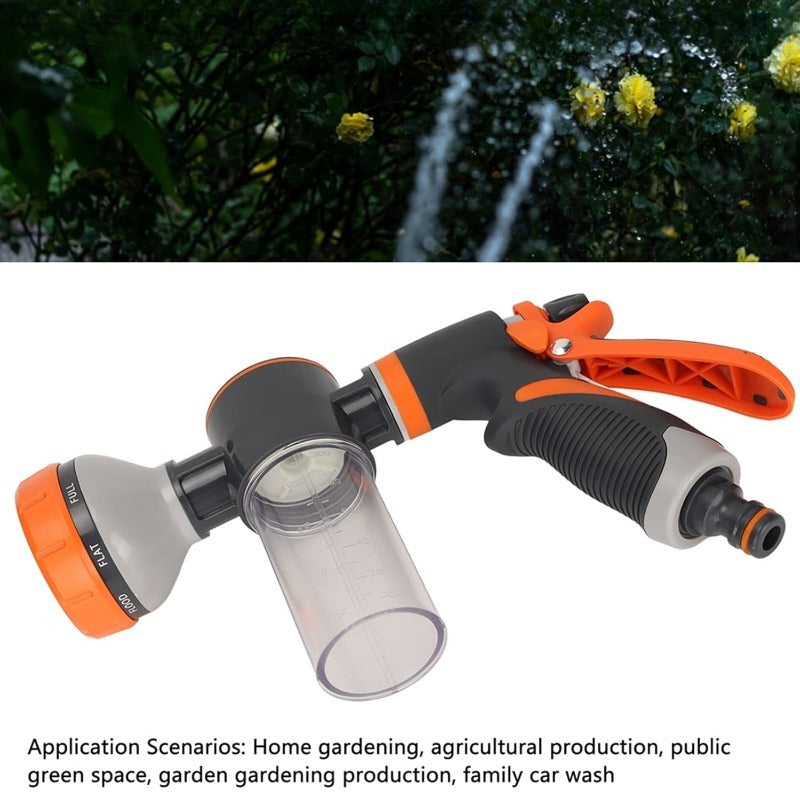 Garden Hose Nozzle, ABS Water Spray Nozzle with 10 Adjustable Watering Patterns, Slip Resistant for Watering Plants, Lawn& Garden, Washing Cars, Cleaning, Showering Pets & Outdoor Fun.