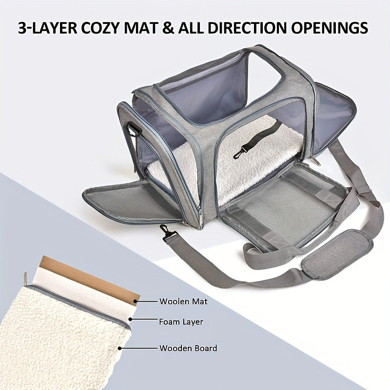 Cat Carriers Dog Carrier Pet Carrier For Small / Medium Cats Dogs Puppies (Up To 25lbs), Airline Approved Small Dog Carrier Soft Sided, Collapsible Waterproof Travel Puppy Carrier