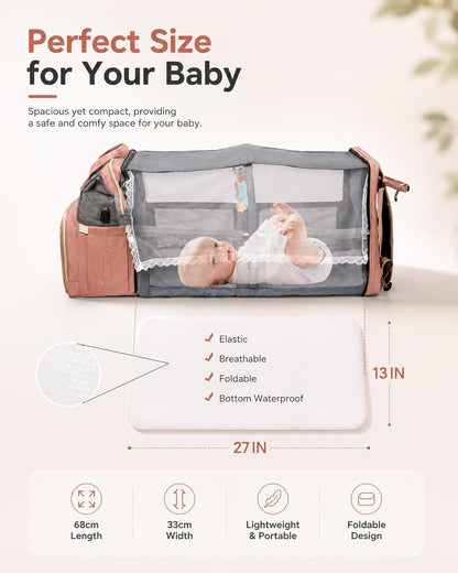 Diaper Bag Backpack with Changing Station: Pink Baby Bags for Girls Boys New Mom Gifts Pañaleras Para Bebe Baby Girl Newborn Essentials Must Haves Baby Shower Gifts Baby Registry