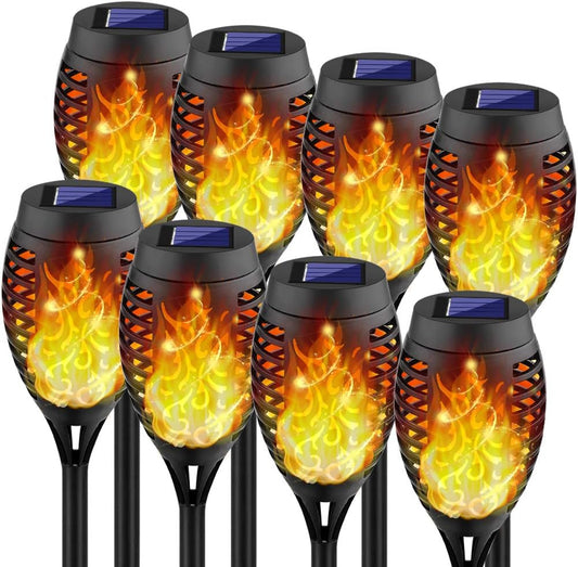 Solar Torch Light with Flickering Flame for Halloween Decorations | Solar Lights Outdoor for Halloween Decor, Waterproof Solar Garden Lights, Flame Torches for Outside Garden Patio Pathway Yard