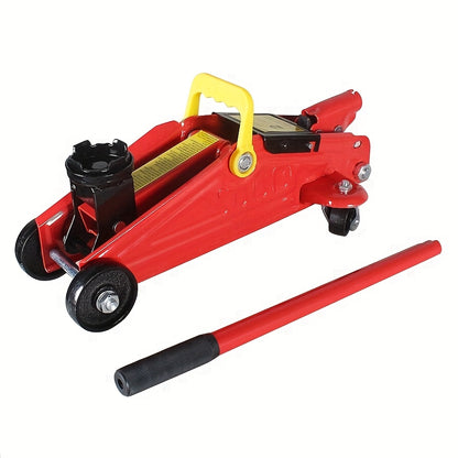 2-ton hydraulic floor jack - heavy-duty steel low profile handcart jack with safety valve, lifting range of 135-290mm, rotating casters and storage box - suitable for cars, trucks, trucks - emergency tire replacement and chassis maintenance, portable