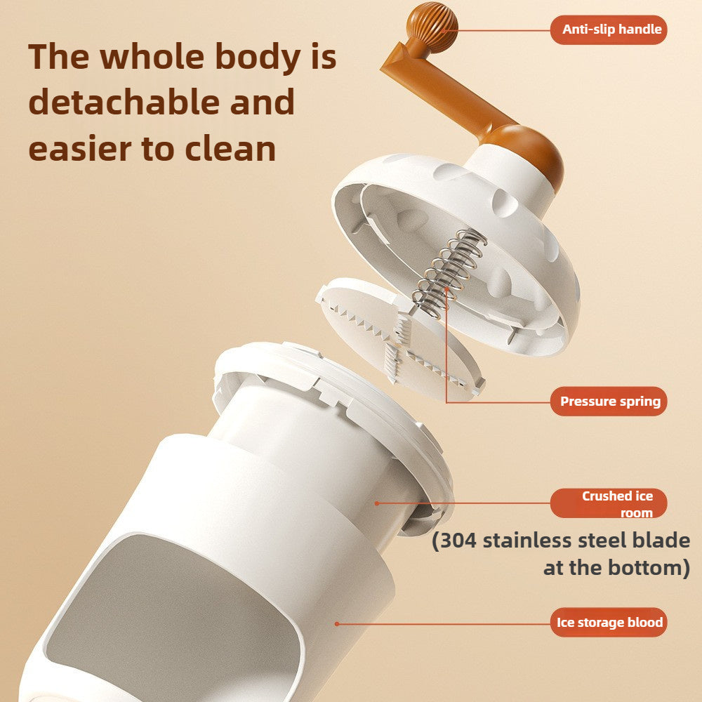 Manual ice shaver with stainless steel blades, allows you to vigorously make ice cream, shaved ice, and fruit smoothies, suitable for home use, an essential tool for shaved ice in the hot summer.