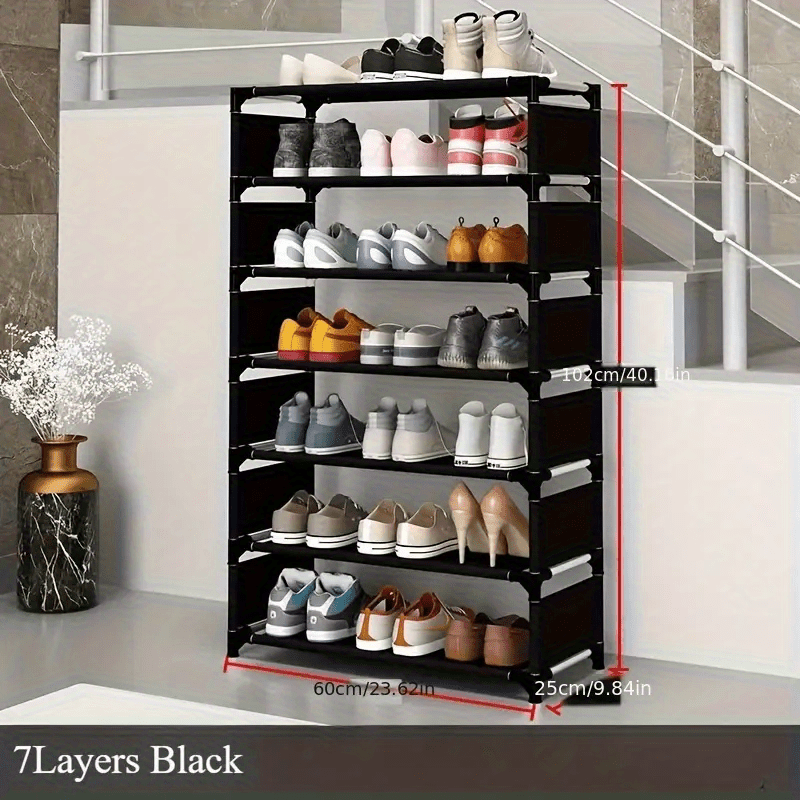 5-tier/7-tier large shoe rack; stackable and expandable; multi-tier shoe rack; can hold various types of shoes; suitable for various room types.