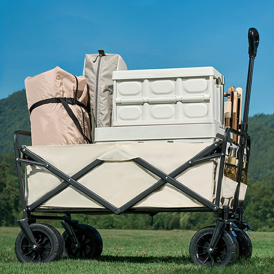 Collapsible Wagon Cart with Wheels Foldable - Folding Utility Heavy Duty Wagons Carts for Grocery Sports Garden Shopping Camping Wheelbarrows