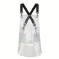 Clear Waterproof Apron Work Apron, Adjustable Cross Back Straps Multi-Pocket Heavy Duty Waterproof Oilproof, Clear PVC Vinyl & Brown Straps, for Car Washing Gardening Hair Stylist Barber Dishwashing