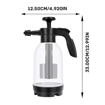 Manual Pressure Foam Sprayer 2L Handheld Garden Pump Sprayer Car Wash Foam with Thickened Pressure Bar Handle for Home Gardening Car Washing