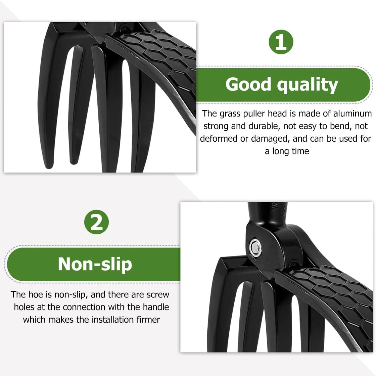 Weed Puller, Heavy Duty 4 Claw Aluminum Weed Remover Tool Head with Steel Root Remover, Manual Garden Weeding Tool Replacement Head Without Handle for Lawn, Yard, Garden