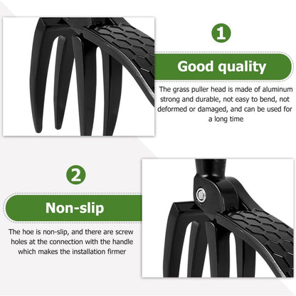 Weed Puller, Heavy Duty 4 Claw Aluminum Weed Remover Tool Head with Steel Root Remover, Manual Garden Weeding Tool Replacement Head Without Handle for Lawn, Yard, Garden