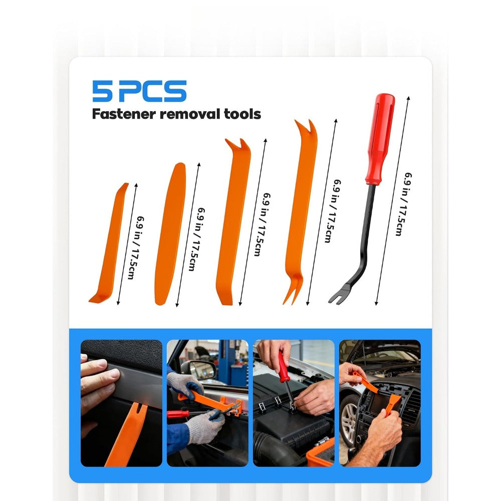 1240Pcs Car Clips Kit Bumper Fender Rivets for Toyota GM Ford | 32 Popular Sizes, Nylon Plastic, 10 Cable Ties, Door Panel Clips, 4 Remover Tools