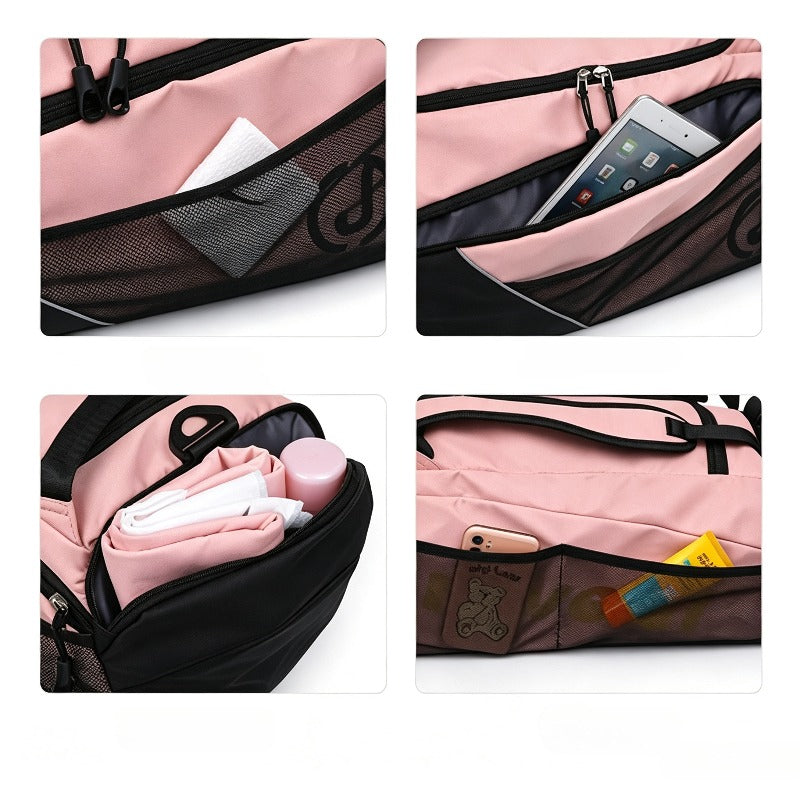 Travel Backpack for WomenLarge Capacity Travel Bag- Versatile Gym And Business Trip Luggage with Shoe Pouch Casual Daypack for Weekender Business Hiking, Pink