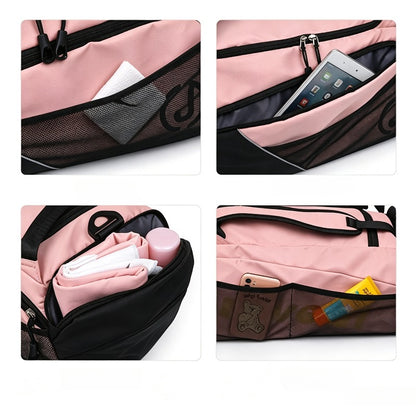 Travel Backpack for WomenLarge Capacity Travel Bag- Versatile Gym And Business Trip Luggage with Shoe Pouch Casual Daypack for Weekender Business Hiking, Pink