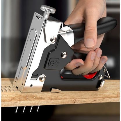 Adjustable Staple Gun,Manual Nailer with 800 Counts Staples,Upholstery Stapler Nail Gun for Fixing Material,Decoration,Carpentry,Furniture,Doors and Windows