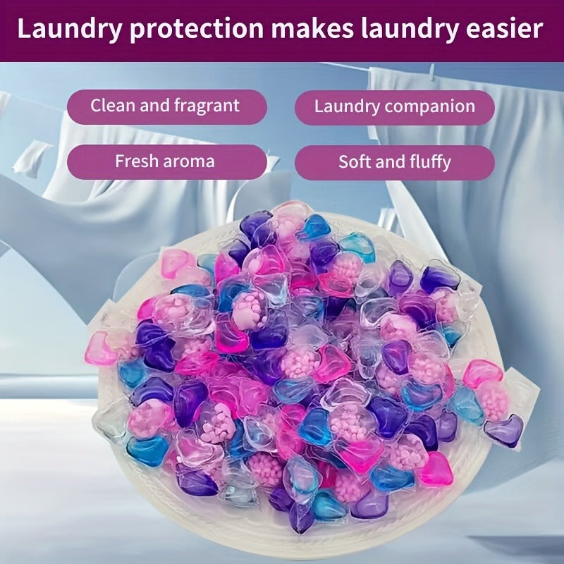 5-in-1 Laundry Powder Pods, Powerful Stain Remover, Long-Lasting Fragrance, Color Care, Concentrated Laundry Liquid, Fabric Softener Beads, Compatible with Washing Machines, Multi-Functional Detergent for Busy Families