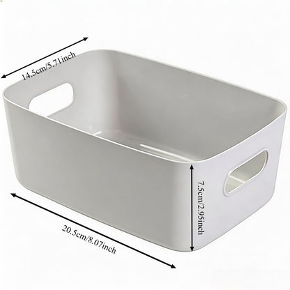 Storage Bins Set 3/6/9PCS, Multi-Purpose Plastic Organizer Bins with Handles, Stackable Kitchen Pantry Storage Baskets for Refrigerator, Cabinets, Bathroom and Home Organization