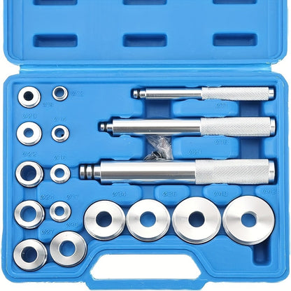 17-Piece Motorcycle Wheel Bearing Tool Set | Includes Bearing Race, Seal Driver, and Bearing Support Tools for Efficient Maintenance and Repair