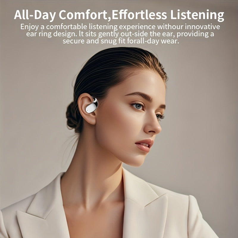 AI Translation Earbuds - Bone Conduction Wireless 6.0 Headphones with Real-Time Translation in 156 Languages, 6 Microphone Noise Cancellation, and Live Meeting Transcription