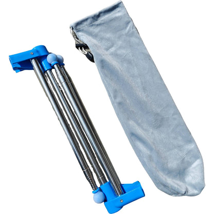 1pcs Multifunctional Portable Retractable Clothes Hanger, 34-78cm Adjustable Crossbar, 35-140cm Height Adjustable Folding Metal Clothesline Rack for Home, Laundry, Camping & Travel, Random Color