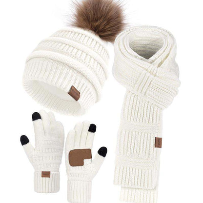Warm Winter Knitted Set: Long Scarf, Beanie Hat, Touchscreen Gloves & Socks - Versatile 4-Piece Ensemble with Cozy Wool Lining for Men and Women- 4 Piece Bundle