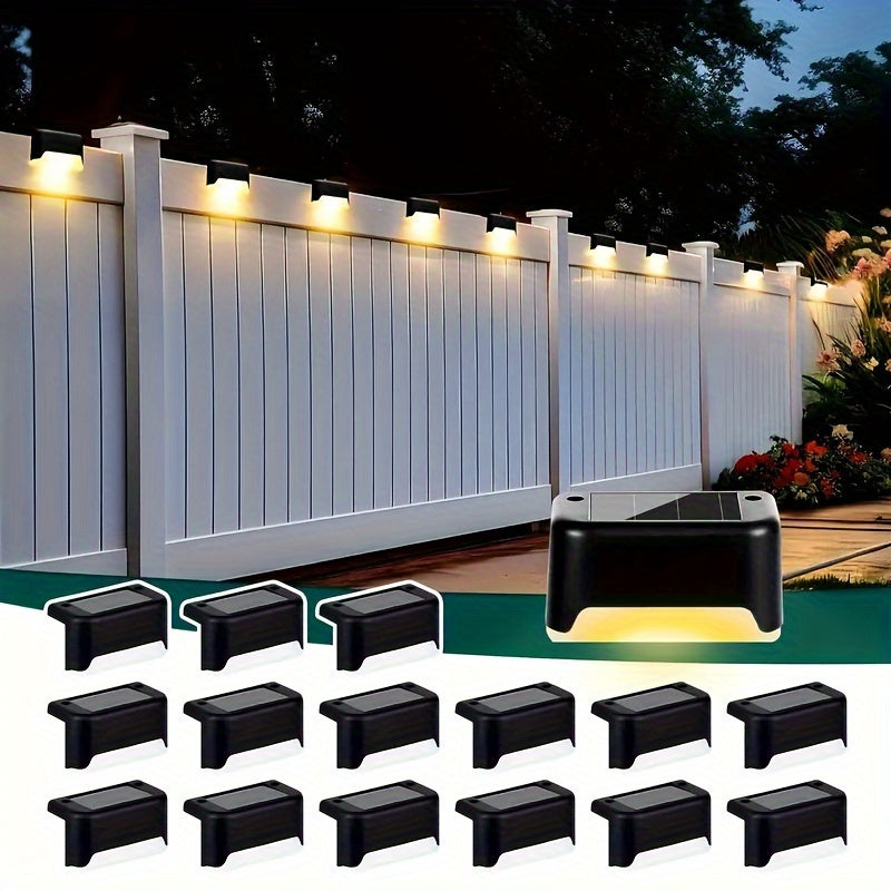 16pcs Solar Deck Lights Fence Suitable for Porch Stairs Balcony Clay Decorative Festival Decoration Halloween Christmas