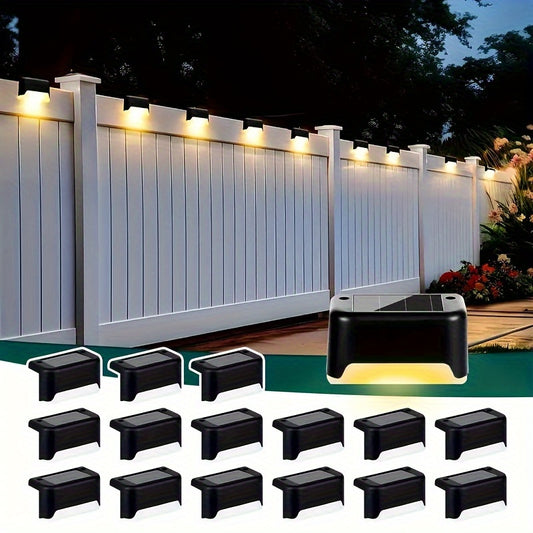 16pcs Solar Deck Lights Fence Suitable for Porch Stairs Balcony Clay Decorative Festival Decoration Halloween Christmas