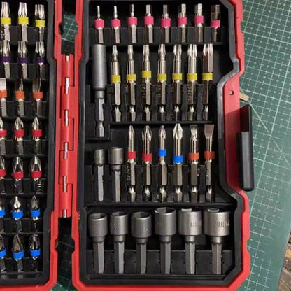 83 Rainbow Magic Box Electric Screwdriver Bit Kit - Compatible with Hexagonal, Cross, and Manual Drills - Durable Hard Alloy Material, Suitable for Precise Operations in Narrow Spaces