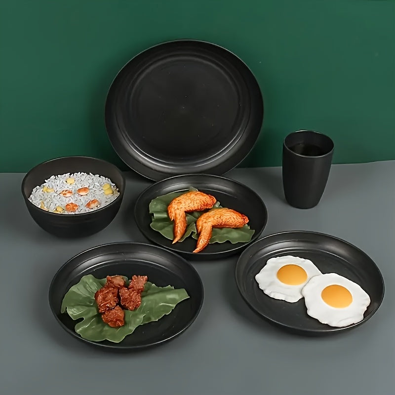 16-Piece Unbreakable Dinnerware Set, Shatterproof Plates, Microwave & Dishwasher Safe, Reusable Tableware - 8 Plates, 4 Bowls, 4 Cups - Perfect for Camping, Picnics, Housewarming Gifts, Family Gatherings, and Everyday Use