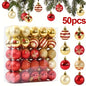 50-piece 4cm Christmas ball decoration gift box, suitable for decorations for Christmas, Thanksgiving, Easter, and other holidays.