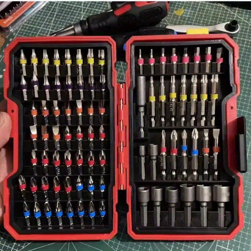 83 Rainbow Magic Box Electric Screwdriver Bit Kit - Compatible with Hexagonal, Cross, and Manual Drills - Durable Hard Alloy Material, Suitable for Precise Operations in Narrow Spaces