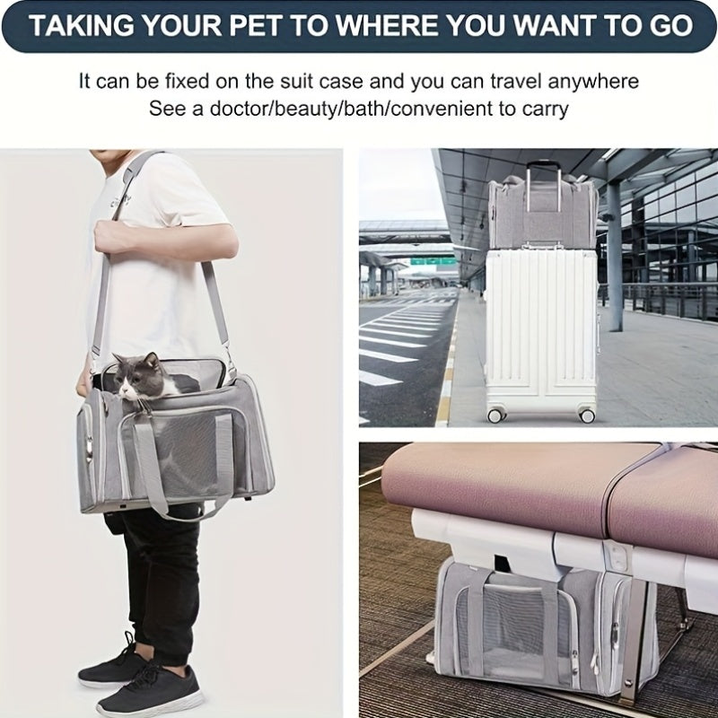 Cat Carriers Dog Carrier Pet Carrier For Small / Medium Cats Dogs Puppies (Up To 25lbs), Airline Approved Small Dog Carrier Soft Sided, Collapsible Waterproof Travel Puppy Carrier