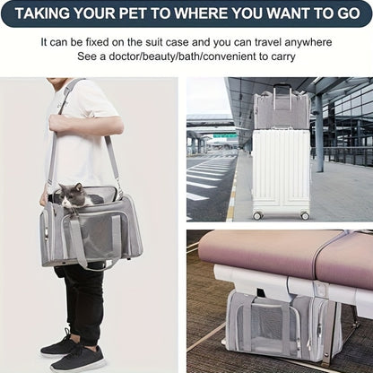 Cat Carriers Dog Carrier Pet Carrier For Small / Medium Cats Dogs Puppies (Up To 25lbs), Airline Approved Small Dog Carrier Soft Sided, Collapsible Waterproof Travel Puppy Carrier