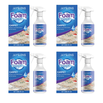 Carpet Stain Remover Spray Foam Cleaner, 4Pcs (4x120ml) Fast Acting Deep Cleaning Foam No Residue, White Bottle Foam Liquid, for Home Rugs Carpet Couch Upholstery Car Seats