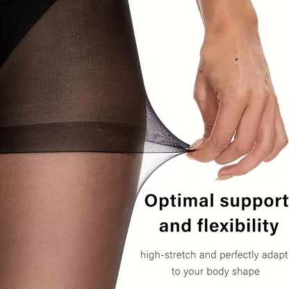 Sheer Tights for Women, 6 Pairs High Waist Control Top Pantyhose Soft Elastic Stretch (Fits 90-120lbs / 40-60kg), Black & Nude Nylon Blend, for Office Work Wear Dress Party Ladies