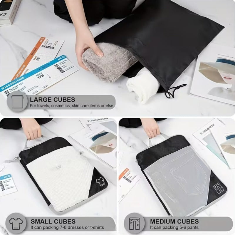 Mesh Compression Storage 5pcs Set Shoe Bag Bundle Pocket Storage Bag Set Large Capacity Storage Bag Visible Suitcase Organizer Bag Classification Bag