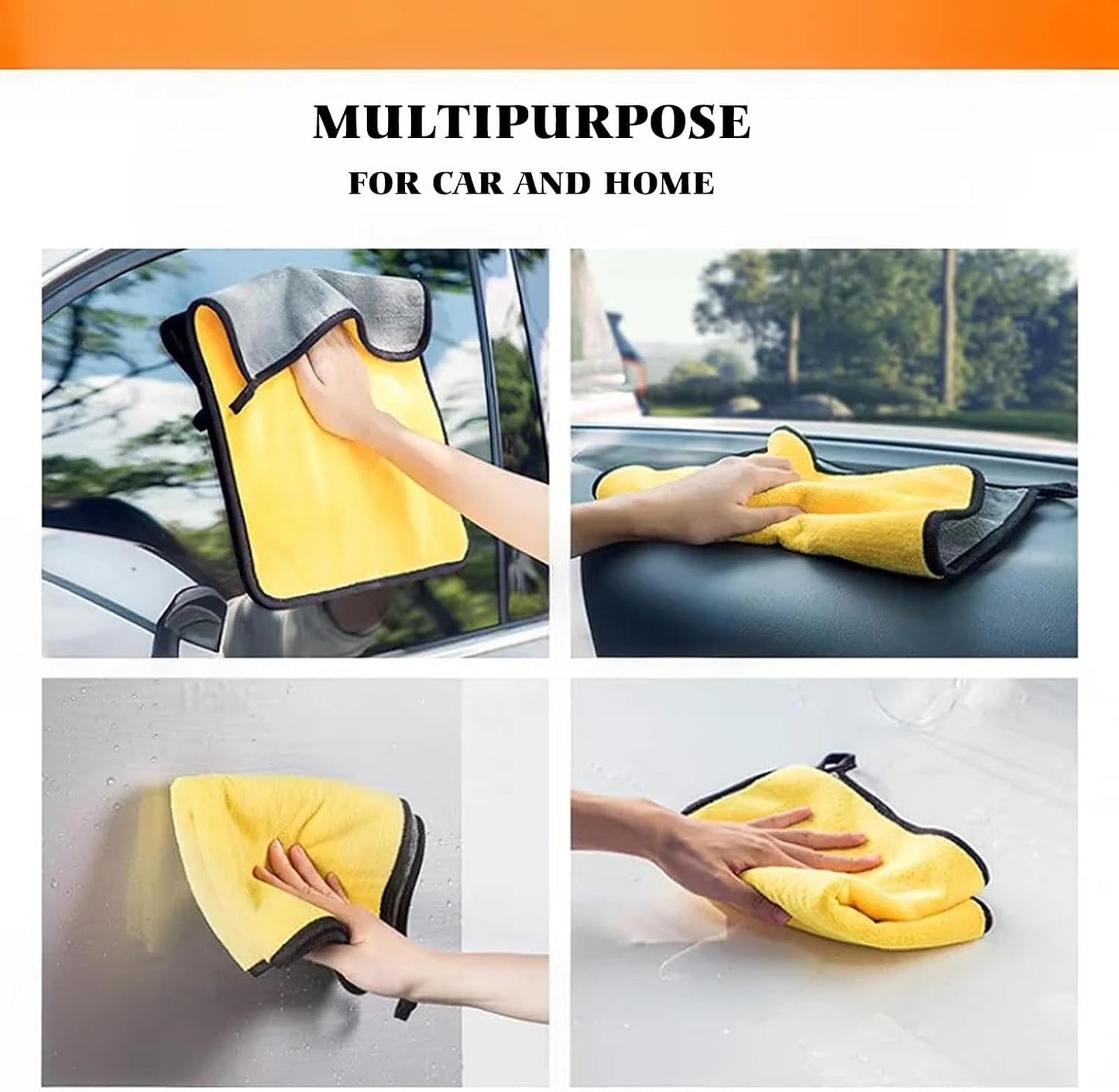 10/20 Pack Cleaning Towels, Premium Microfiber Coral velvet Washing and Detailing Towels for Car Detailing Household Cleaning Ultra-Soft Super Absorbent, Lint Streak-Free 11.8"x11.8” Cleaning Cloth (Yellow/Grey)